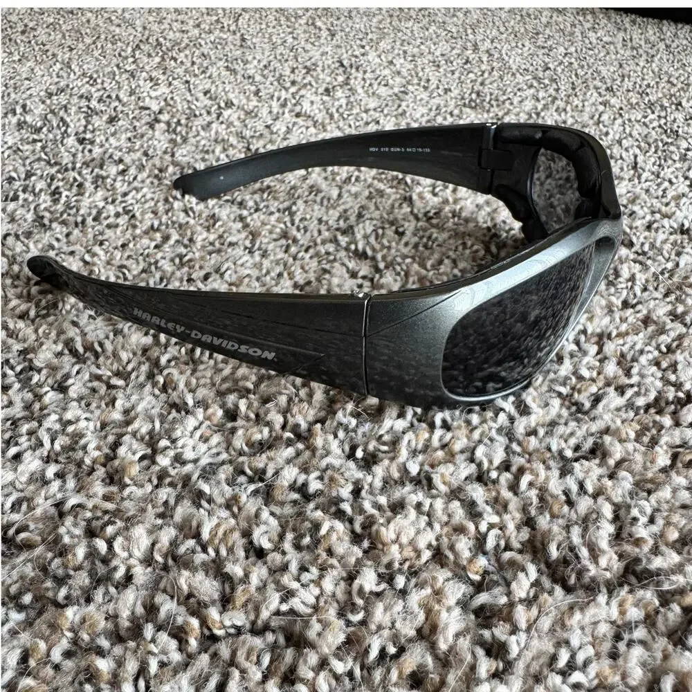 Vintage Harley-Davidson Wraparound Sunglasses Black Smoke Lenses 2004 H-D